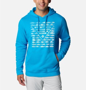 Columbia PFG Elements Men's Hoodie Blue | QYRXWO-562