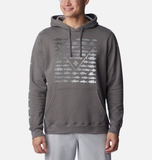 Columbia PFG Elements Men's Hoodie Grey | RSNHEX-913