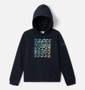 Columbia PFG Elements Pullover Kids' Hoodie Black | JFVWOI-948
