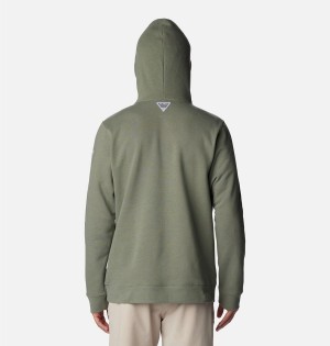 Columbia PFG Fish Flag II Men's Hoodie Green | OVYWJI-786