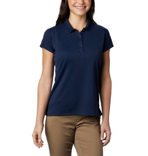 Columbia PFG Innisfree Short Sleeve Polo Women's T-Shirt Navy | VKZJWL-610
