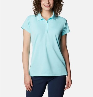 Columbia PFG Innisfree Short Sleeve Polo Women's T-Shirt Blue | TLNJUH-634