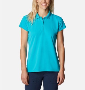 Columbia PFG Innisfree Short Sleeve Polo Women's T-Shirt Turquoise | YLIVXD-178