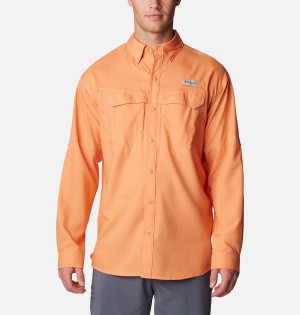 Columbia PFG Low Drag Offshore Long Sleeve Men's Shirt Orange | BXLHVD-835