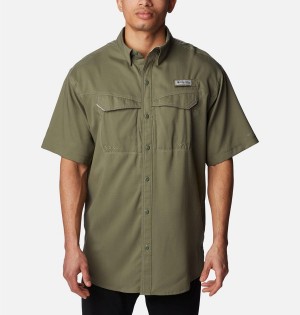 Columbia PFG Low Drag Offshore Short Sleeve Men's Shirt Green | GUMWHV-029
