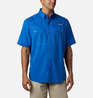 Columbia PFG Low Drag Offshore Short Sleeve Men's Shirt Blue | HECPFI-208