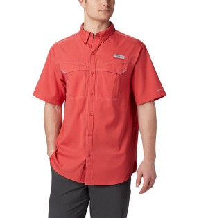 Columbia PFG Low Drag Offshore Short Sleeve Men's Shirt Red | NISEAC-213