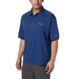 Columbia PFG Perfect Cast Men's Polo Shirt Blue | YTIGSC-327