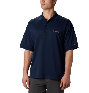 Columbia PFG Perfect Cast Men's Polo Shirt Navy | DOTVEX-529
