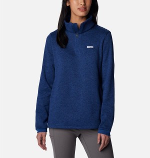 Columbia PFG Reel Cozy Quarter Zip Women's Pullover Blue | SYCTBA-352