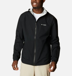 Columbia PFG Skiff Guide Men's Rain Jacket Black | MOIXHG-907