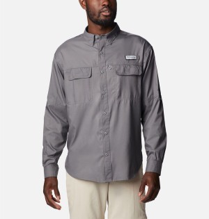 Columbia PFG Skiff Guide Woven Long Sleeve Men's Shirt Grey | ELXDZS-615