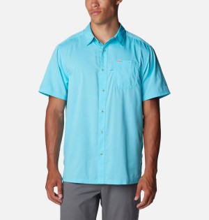Columbia PFG Slack Tide Camp Men's Shirt Blue | YRHCTA-802