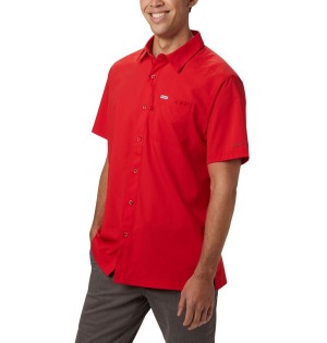 Columbia PFG Slack Tide Camp Men's Shirt Red | LQGKNO-620