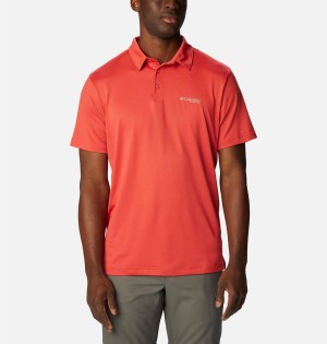Columbia PFG Slack Tide Stretch Men's Polo Shirt Red | NMSBIY-051