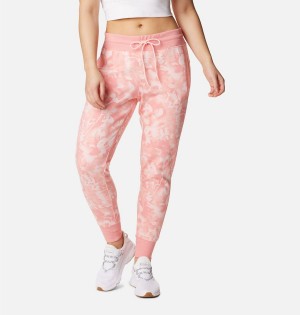 Columbia PFG Slack Water French Terry Joggers Women's Pants Pink | XJGPSV-409