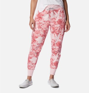 Columbia PFG Slack Water French Terry Joggers Women's Pants Pink | ERPULT-945