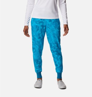 Columbia PFG Slack Water French Terry Joggers Women's Pants Turquoise | WLSMJZ-062