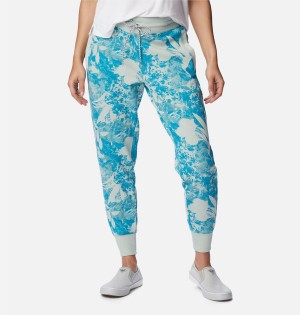 Columbia PFG Slack Water French Terry Joggers Women's Pants Blue | LQAJYB-694