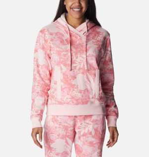 Columbia PFG Slack Water French Terry Women's Hoodie Pink | LKNUZP-590