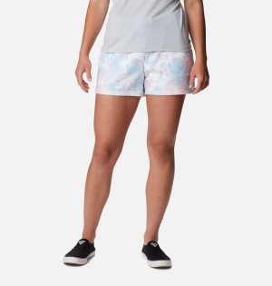 Columbia PFG Slack Water French Terry Women's Shorts White | ZODSTM-463