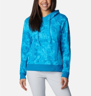 Columbia PFG Slack Water French Terry Women's Hoodie Blue | CUEZLV-854