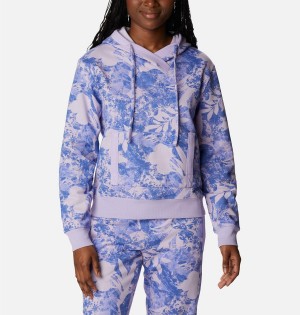 Columbia PFG Slack Water French Terry Women's Hoodie Purple | HGRXAW-136