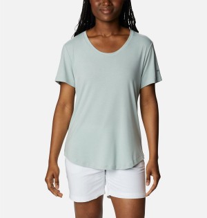 Columbia PFG Slack Water Knit II Women's T-Shirt Green | JFURAI-362