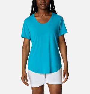 Columbia PFG Slack Water Knit II Women's T-Shirt Turquoise | PLGWRY-637