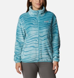 Columbia PFG Slack Water Reversible Women's Fleece Jacket Turquoise | DZAWYX-045