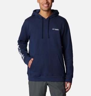 Columbia PFG Sleeve II Graphic Men's Hoodie Navy | AZEWPQ-314
