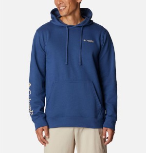 Columbia PFG Sleeve II Graphic Men's Hoodie Blue | IMHWFS-573