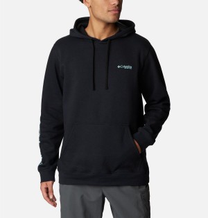 Columbia PFG Sleeve II Graphic Men's Hoodie Black | AYETIS-349
