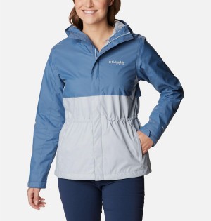 Columbia PFG Storm Women's Rain Jacket Blue | ZOLNBF-108