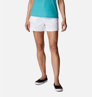 Columbia PFG Sun Drifter Chino Women's Shorts White | QXJBSU-247