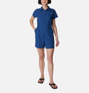 Columbia PFG Sun Drifter Woven Women's Dress Blue | DMPCET-529