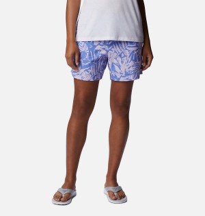 Columbia PFG Super Backcast Water Women's Shorts Purple | RNIWLD-594