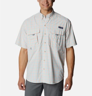 Columbia PFG Super Bahama Short Sleeve Men's Shirt Grey | ISTEWC-398