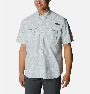 Columbia PFG Super Bahama Short Sleeve Men's Shirt Grey | CJINWY-269