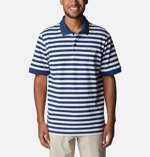 Columbia PFG Super Bonefish Pique Men's Polo Shirt Blue | RGYXPK-710