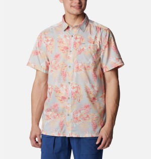 Columbia PFG Super Slack Tide Camp Men's Shirt Pink | EXQSAI-041