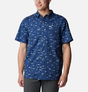 Columbia PFG Super Slack Tide Camp Men's Shirt Blue | MAETVP-786