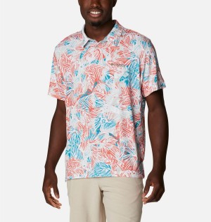 Columbia PFG Super Slack Tide Stretch Men's Polo Shirt Pink | NALQFI-319