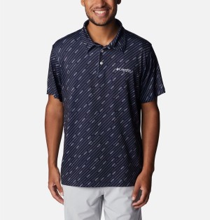 Columbia PFG Super Slack Tide Stretch Men's Polo Shirt Navy | DNXIHO-894