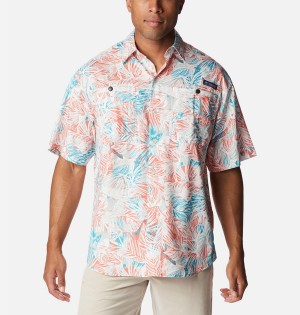 Columbia PFG Super Tamiami Short Sleeve Men's Shirt Pink | HSBPME-835