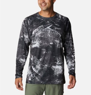 Columbia PFG Super Terminal Tackle Long Sleeve Men's T-Shirt Black | OJFCDY-754