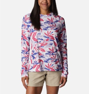 Columbia PFG Super Tidal Long Sleeve Women's T-Shirt Pink | QTBFZN-820