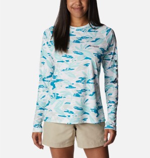 Columbia PFG Super Tidal Long Sleeve Women's T-Shirt Turquoise | JBIOSY-360