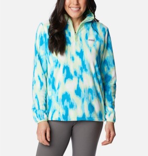 Columbia PFG Super Tidal Quarter Zip Fleece Women's Pullover Turquoise | LNOBSA-240