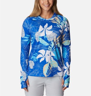 Columbia PFG Super Tidal Tee Women's Hoodie Blue | EKRPQN-108